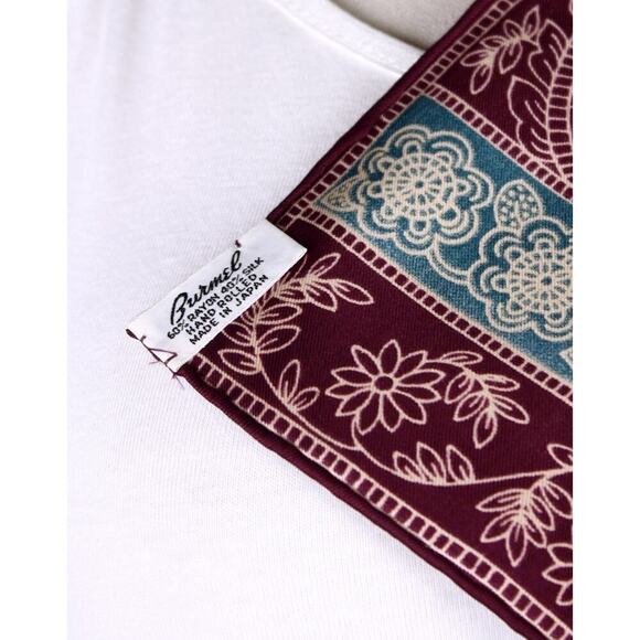 Vintage Silk Blend Burmel Scarf Made in Japan Exotic Print 10x46 Long - Hey Viv - Picture 4 of 5